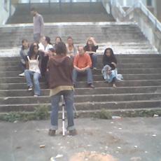 Jean-Pierre Huet et les étudiants de l'atelier de photographie à sténopé, mini digital camera [Bluetech], juin 2008.